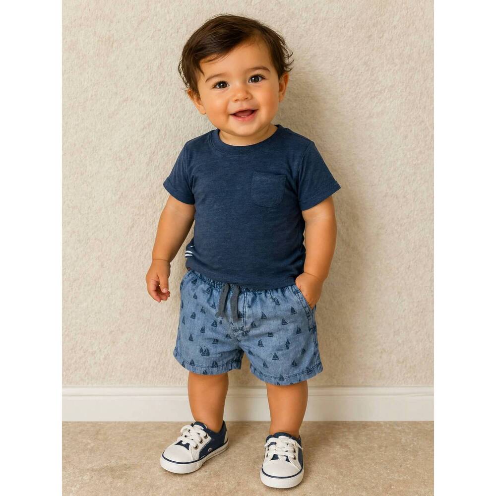 NEW SPLENDID sail away short set in navy blue